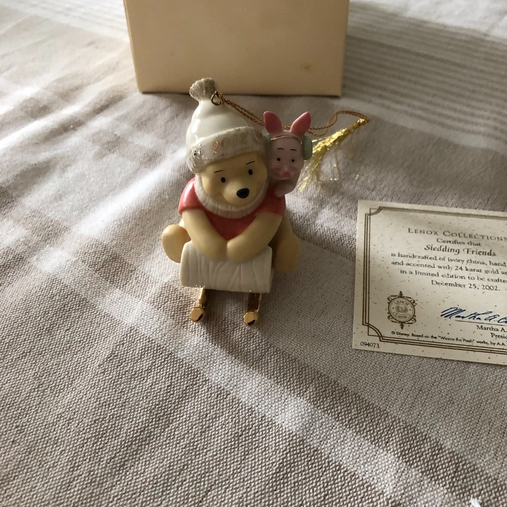 Lenox Ornament from Disney Showcase Collection Winnie the Pooh Sledding Friends